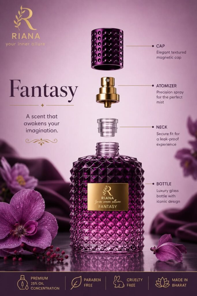 RIANA Fantasy Eau de Parfum 100ml Long Lasting Fruity Floral Woody Perfume for Women Everyday Luxury