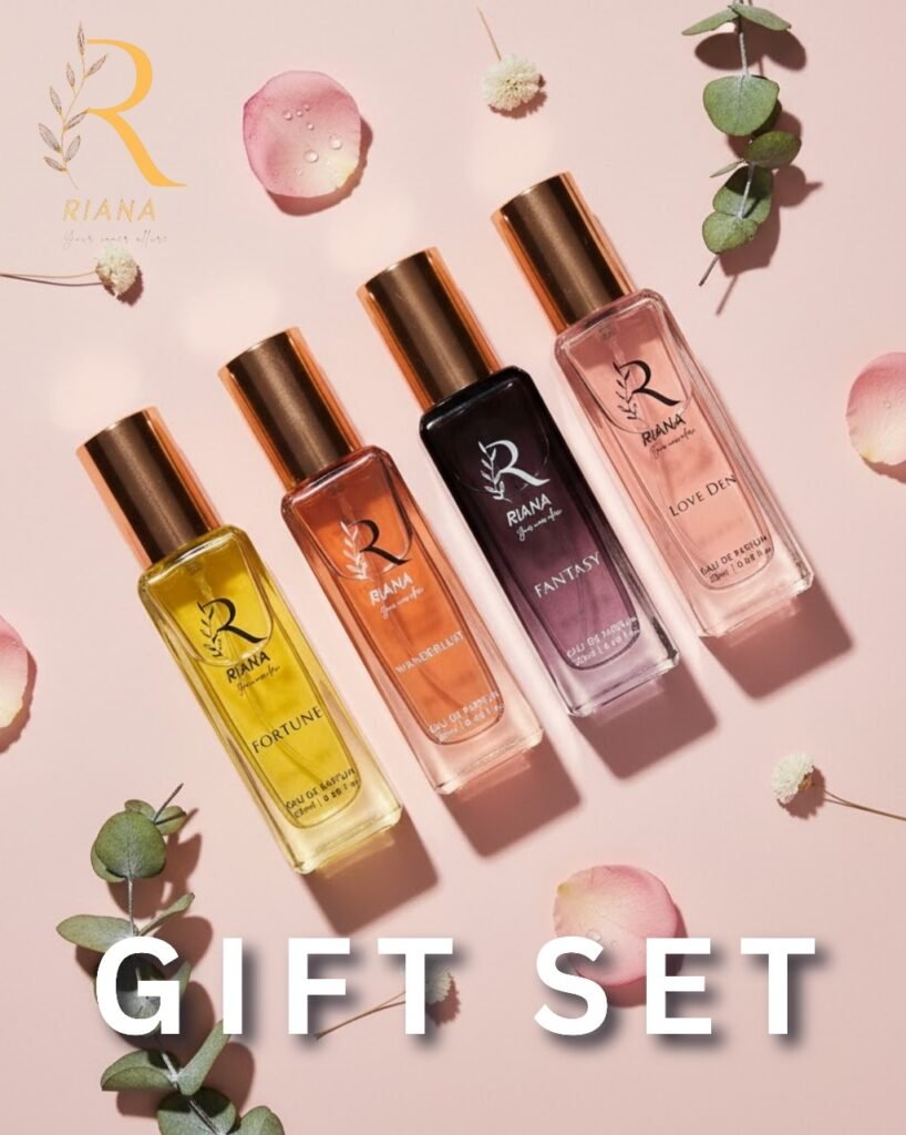 RIANA Luxury Perfume Gift Set for Men & Women | 4 x 20ml Long Lasting Premium Eau de Parfum Fragrances