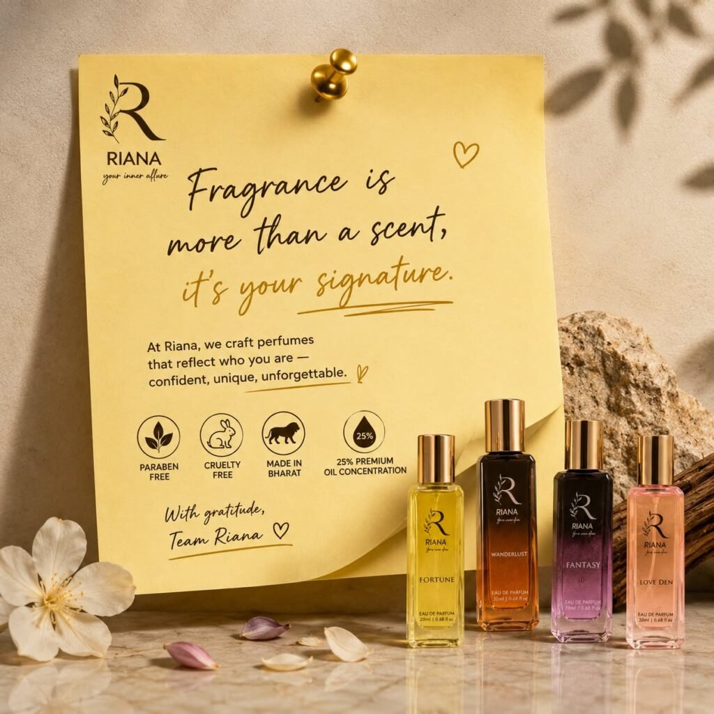 RIANA Luxury Perfume Gift Set for Men & Women | 4 x 20ml Long Lasting Premium Eau de Parfum Fragrances