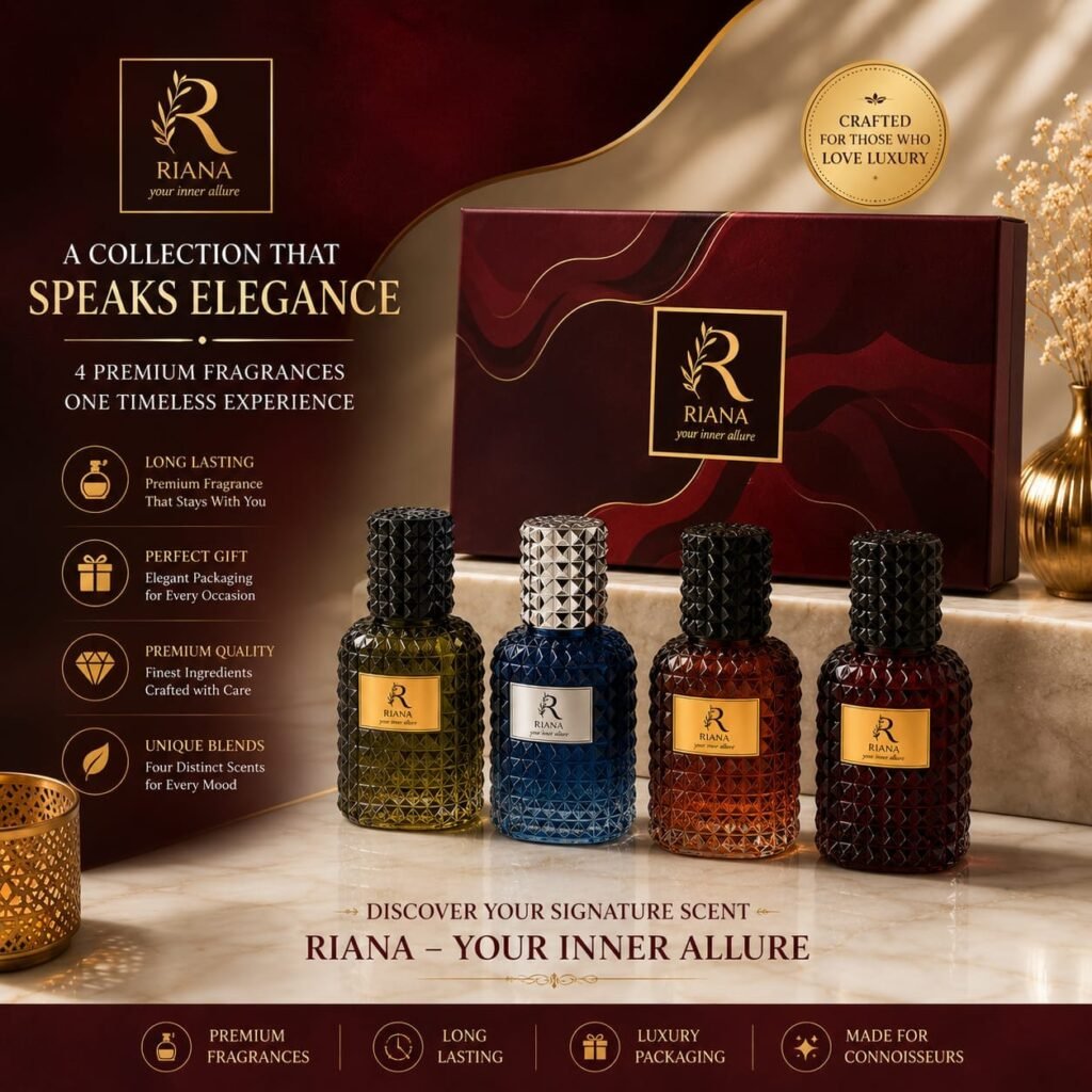 RIANA Luxury Perfume Gift Set 4 x 30ml for Every Occasion Long Lasting Eau de Parfum